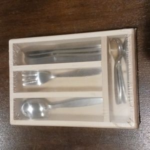 Ikea Child 3+ silverware set 16 piece with wooden tray